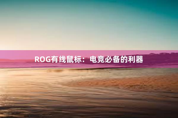 ROG有线鼠标：电竞必备的利器