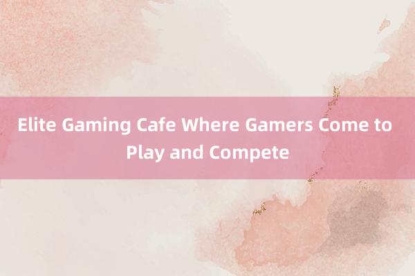 Elite Gaming Cafe Where Gamers Come to Play and Compete