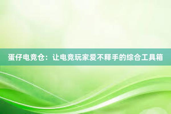 蛋仔电竞仓：让电竞玩家爱不释手的综合工具箱