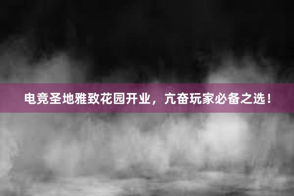 电竞圣地雅致花园开业，亢奋玩家必备之选！