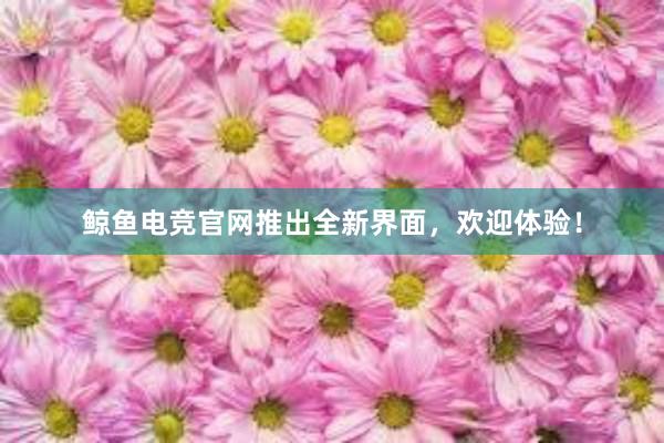 鲸鱼电竞官网推出全新界面，欢迎体验！